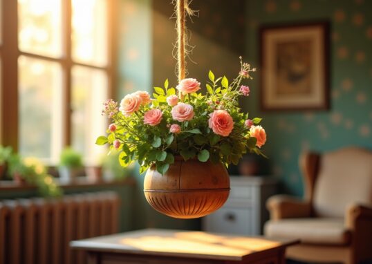 Suspensions fleuries vintage : astuces essentielles pour un nettoyage sans dommages