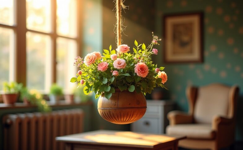 Suspensions fleuries vintage : astuces essentielles pour un nettoyage sans dommages